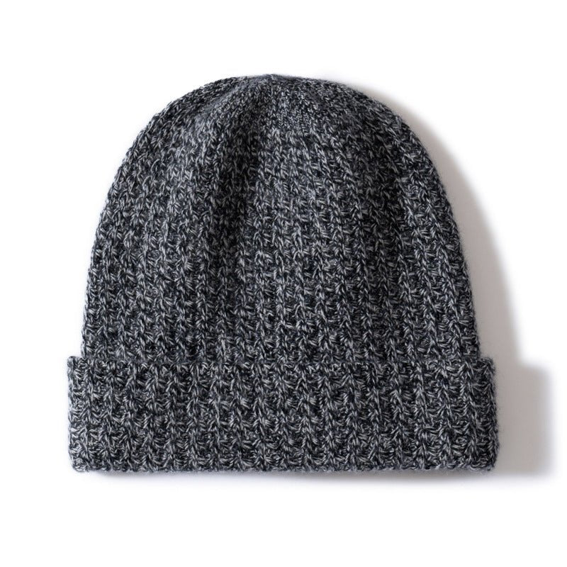 Marled Knit Cashmere Beanie Textured Cashmere Winter Hat Cashmere Cap