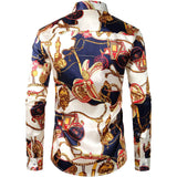 Printed Silk Shirt Long Sleeve Button Down Silk Shirt