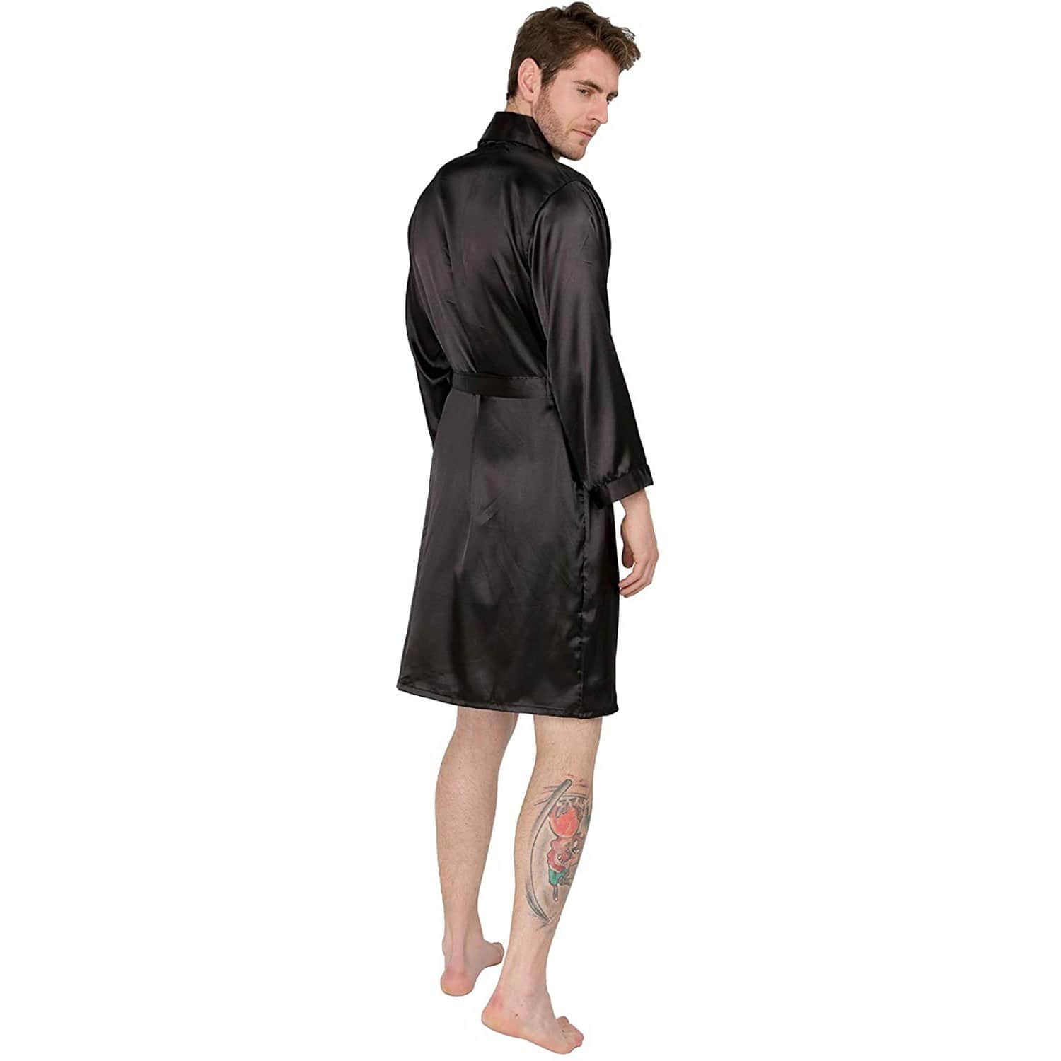 Men's Silk Kimono Robe Summer Luxury Silk Bathrobe