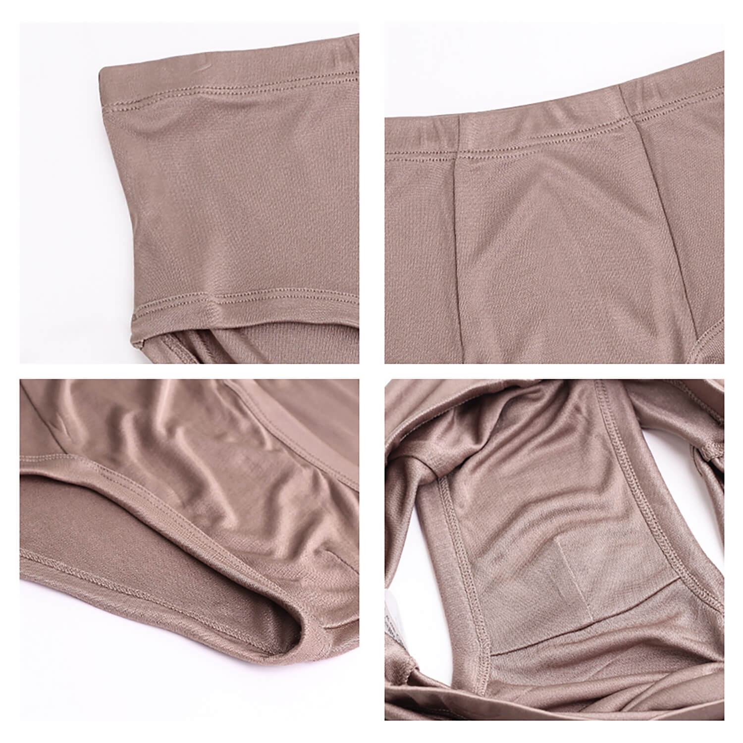 Men's Silk Underwear Mid Waist Silk Briefs Summer Silk Shorts