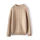 Long Sleeves Cable - knit Mock Neck Cashmere Sweater For Women