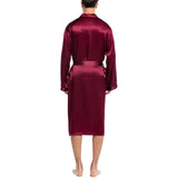 Mulberry Men's Silk Robe Luxury Long Silk Bath Robe