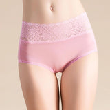 Mulberry Silk Underwear For Women Silk Knitted High - waist Underwear Pink XS
