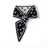 Polka Dot Cashmere Bow Scarf Cashmere Tie Scarf for Women Cashmere Neck Wrap
