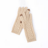 Pure Cashmere Gloves for Women Ladies Soft Cashmere Knitted Gloves Touch Screen