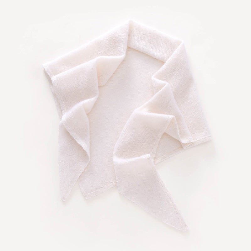 Pure Cashmere Triangle Neck Scarf Cashmere Knit Wrap for Men and Women