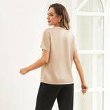 Pure Silk Blouses Short Sleeves Womens Pure Silk Top