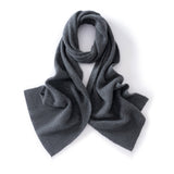 Ribbed Cashmere Scarf for Men and Women Cashmere Knit Wrap for Cold Weather