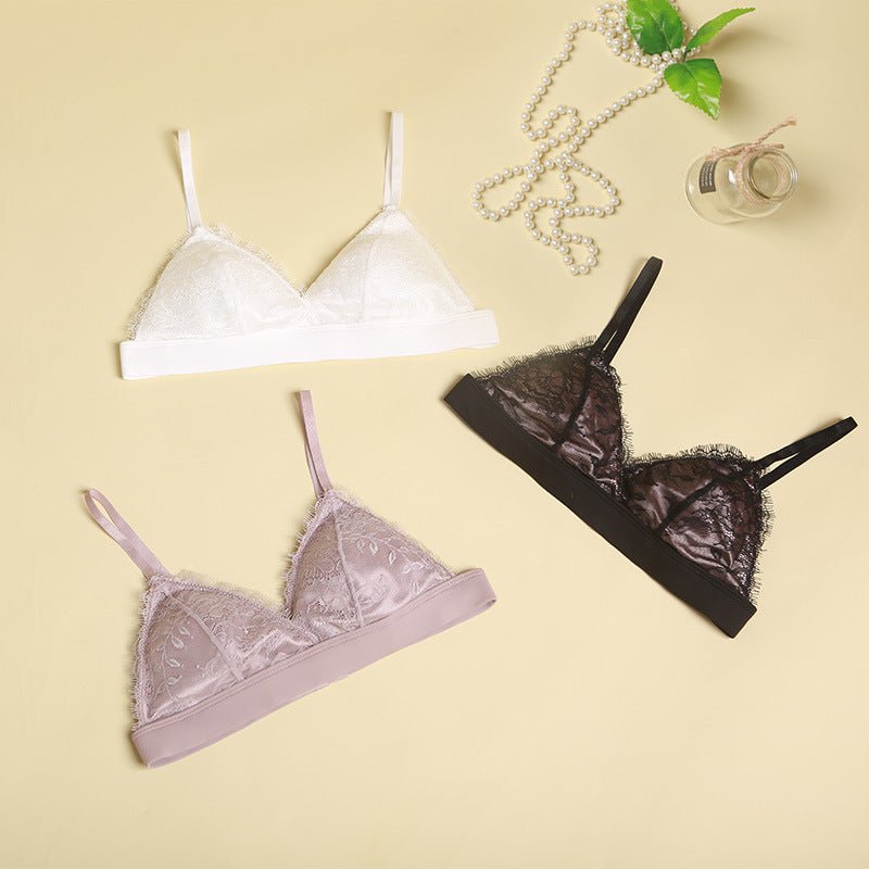 Sexy Floral Lace Silk Triangle Bra