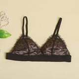Sexy Floral Lace Silk Triangle Bra