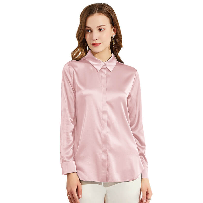 Silk Blouses For Women Long Sleeve Silk Button Shirts