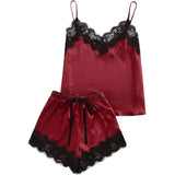 Lace Silk Camisole Set 100% Mulberry Silk Cami Sleep Set
