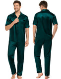 Silk Couple Pajamas Men And Women Short Sleeve Silk Pajamas