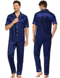 Silk Couple Pajamas Men And Women Short Sleeve Silk Pajamas
