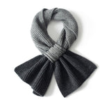 Soft Bow Knot Cashmere Scarf Ribbed Cashmere Neck Wrap Cashmere Tie Scarf