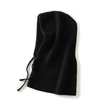 Solid Cashmere Balaclava Cashmere Knitted Hood Hat for Women and Men Two uses