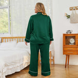 Women Plus Size Silk Pajamas 100% Silk Two Piece Pjs