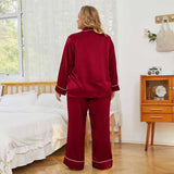 Women Plus Size Silk Pajamas 100% Silk Two Piece Pjs