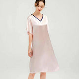 Women Pure Silk Nightdress V Neck 100% Silk Sleepwear