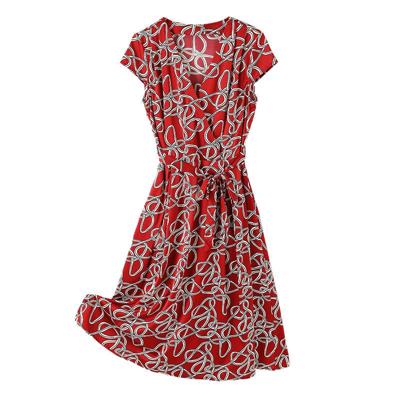 Women Summer Silk Floral Dress Printed Party Silk Midi Dress