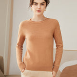 Womens Cashmere Pointelle Yoke Sweater Hollow - out Crewneck Sweater