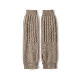 Womens Cashmere Arm Warmers Fingerless Knit Mittens Soft Cashmere Gloves Fall Winter