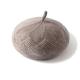 Womens Cashmere Beret Soft Knit French Cashmere Painter Hat Taupe M