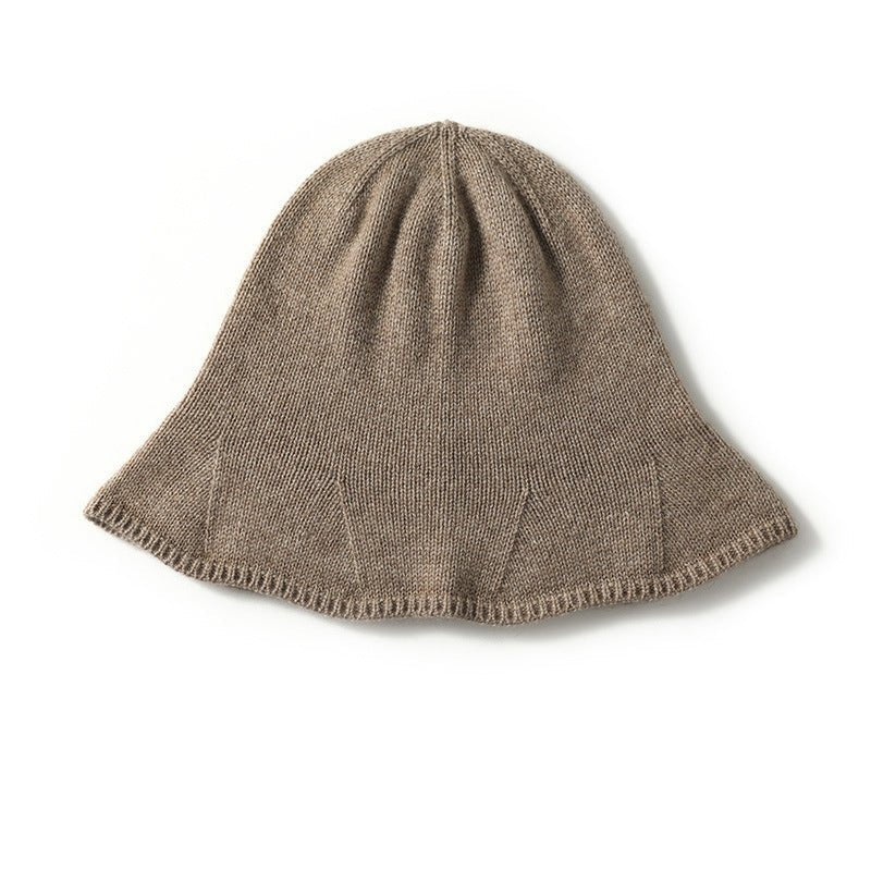 Womens Cashmere Bucket Hat for Fall Winter Cashmere Knitted Hat Head Warmer
