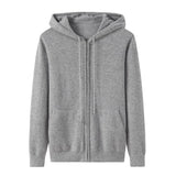 Womens Zip - Up Cashmere Hoodie With Kangaroo Pockets Cashmere Cardigans