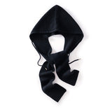 Womens Cashmere Hooded Wrap with Ties Pure Cashmere Warmer