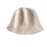 Womens Cashmere Knit Bucket Hat Timeless Cashmere Flare Knit Hat Beige M