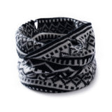 Womens Cashmere Neck Warmer Fair Isle Ear-hanging Cashmere Snood Scarf Black M