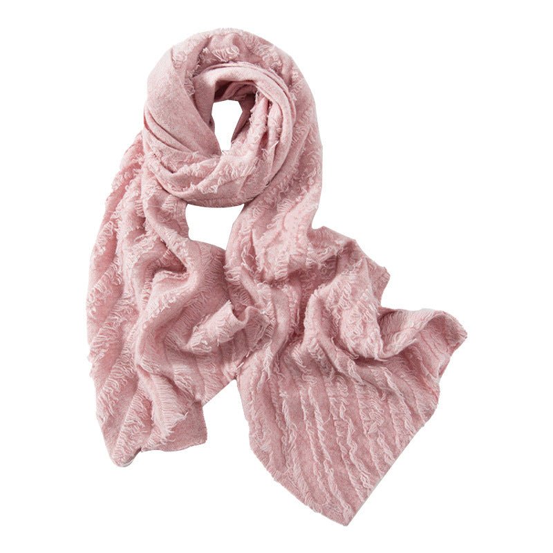 Women's Cashmere Shawl With Tassels Solid Cashmere Scarf