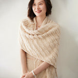 Women's Cashmere Shawl With Tassels Solid Cashmere Scarf