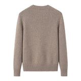 Womens Crew Neck Cashmere Sweater Playful Animal Embroidery Pullover