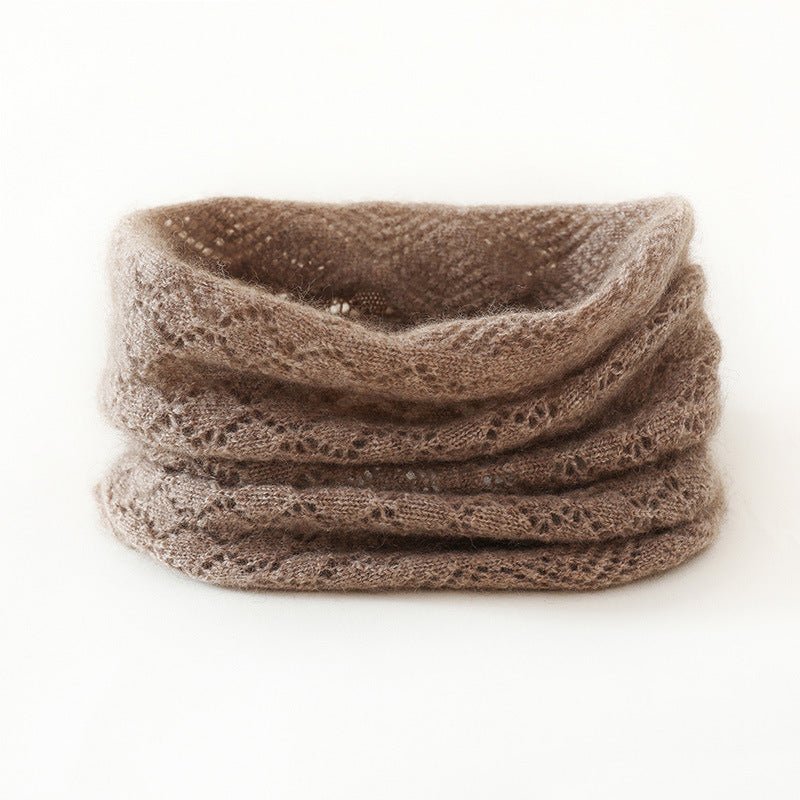 Womens Lace Knit Cashmere Infinity Scarf Cashmere Neck Gaiter Openwork Knit Cowl