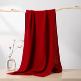 Womens Large Cashmere Scarf Throw Blanket Long Cashmere Shawl Claret L