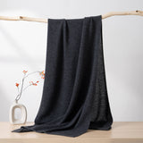 Womens Large Cashmere Scarf Throw Blanket Long Cashmere Shawl Dark Grey L