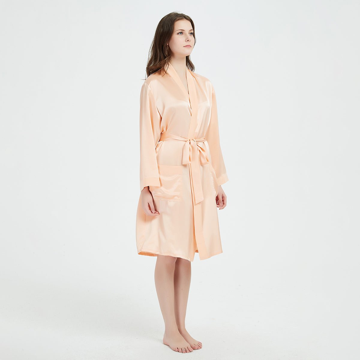 Womens Long Sleeve Silk Kimono Robe