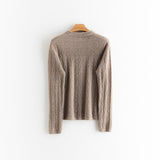 Womens Mock Neck Cashmere Sweater Cut - out 100% Cashmere Pullover