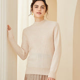 Womens Mock Neck Long Sleeves Cashmere Sweater