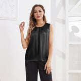 Women's Pure Silk Tank Tops Sleeveless Summer Silk Shirts