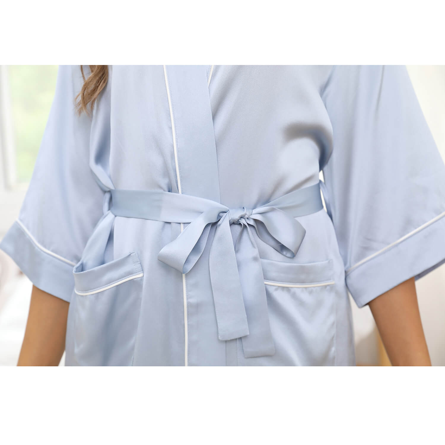 Womens Silk Bobes Silk Dressing Gown 100% Silk Bathrobe