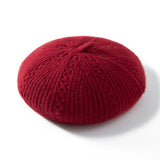 Womens Soft Cashmere Beret Chic Cashmere Painter Hat French Beret Hat Solid Color