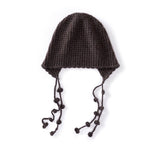 Womens Tassel Tie Cashmere Knit Hat Cashmere Beanie Dangling Ties
