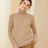 Womens Turtleneck Cashmere Sweater Long Sleeve Warm Cashmere Pullover