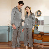 Long Stripe Silk Pajama Set For couple Silk Matching Pajamas silk pajamas silk pjs