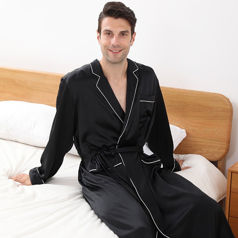 slipintosoft Men's Silk Robe with Pants