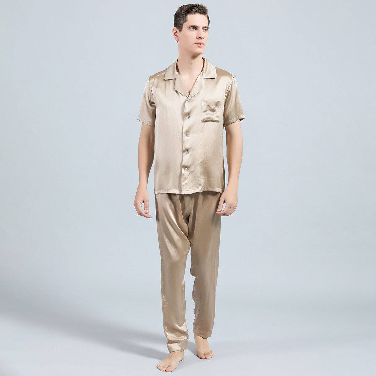 Silk Pajamas for Women's Short Silk Sleepwear Soft Button Down Shorts Silk  Pj Set