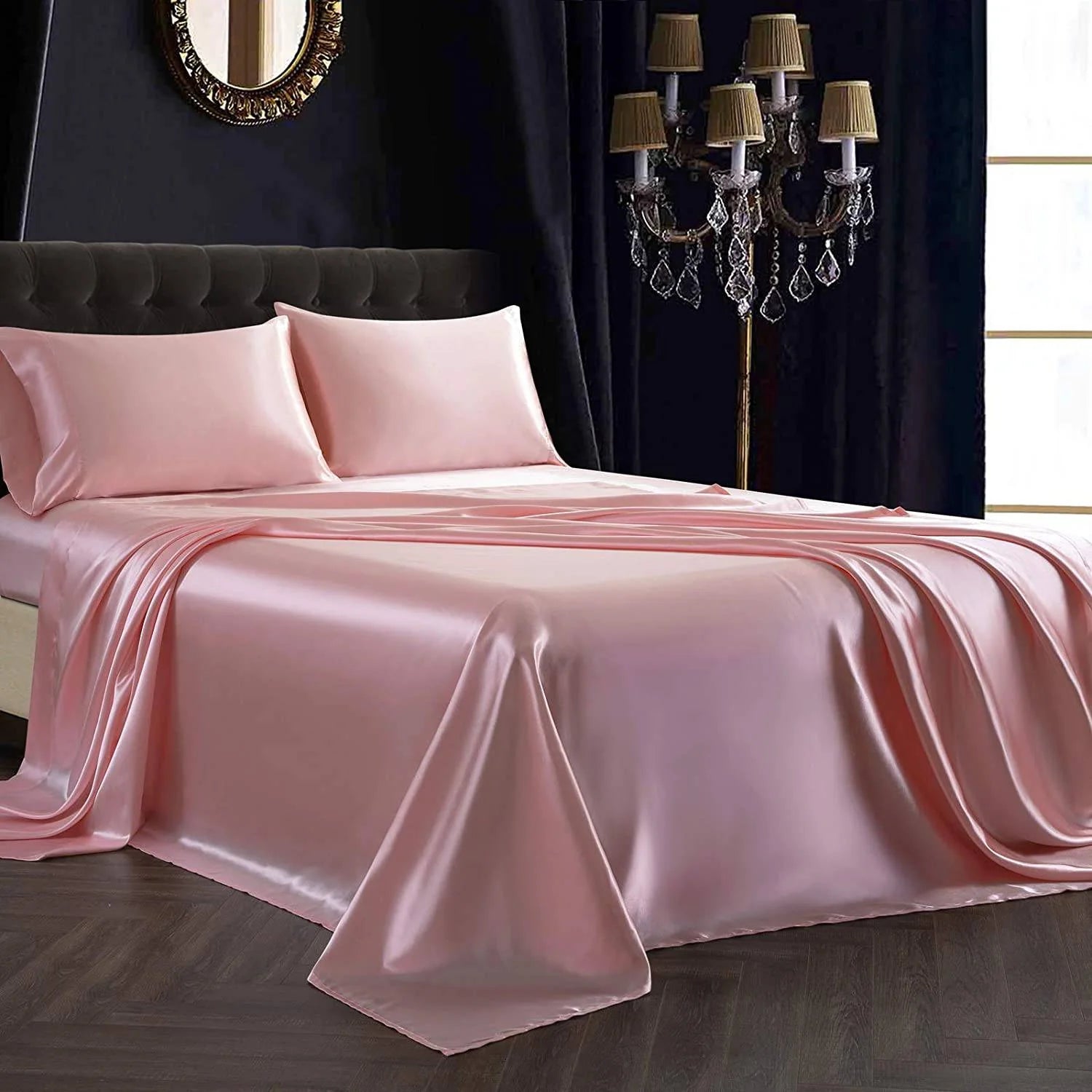 Silk Bed Sheets Pink